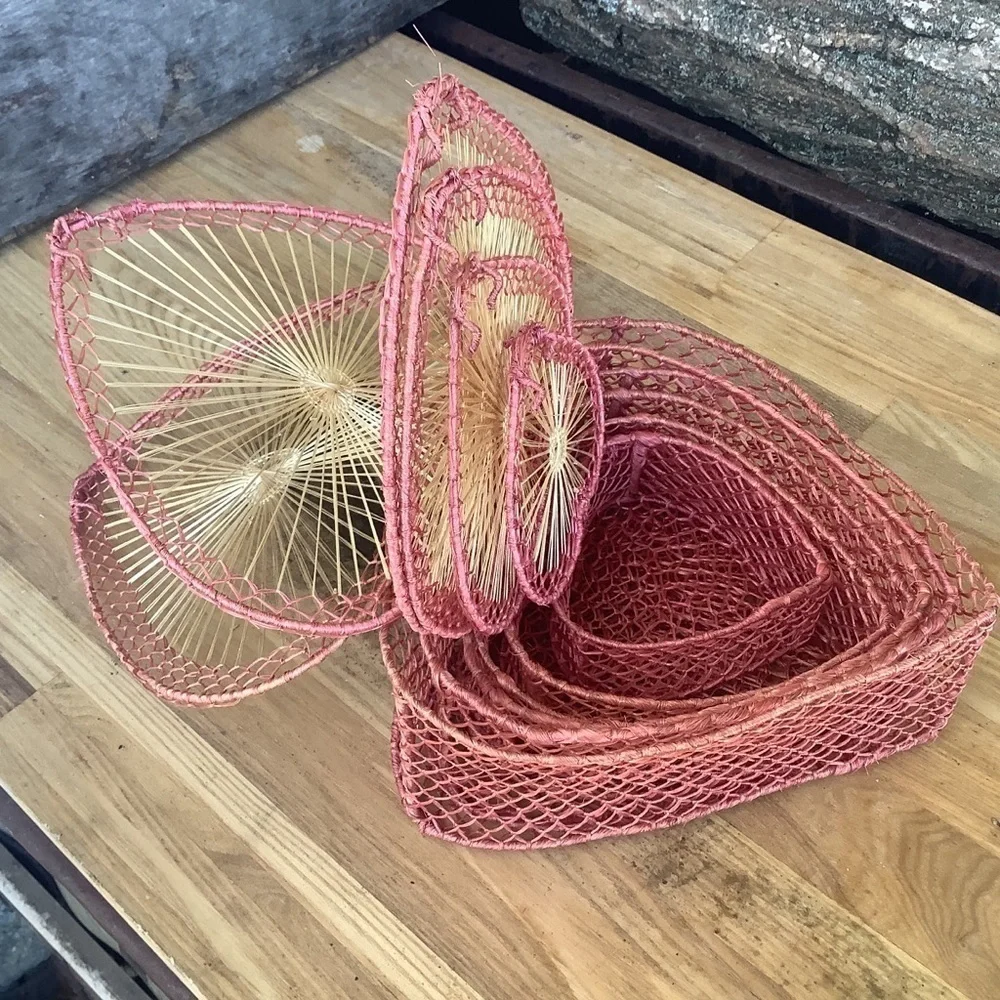 For the Love of Valentine’s Day Vintage Heart Shaped Nesting Baskets String Art